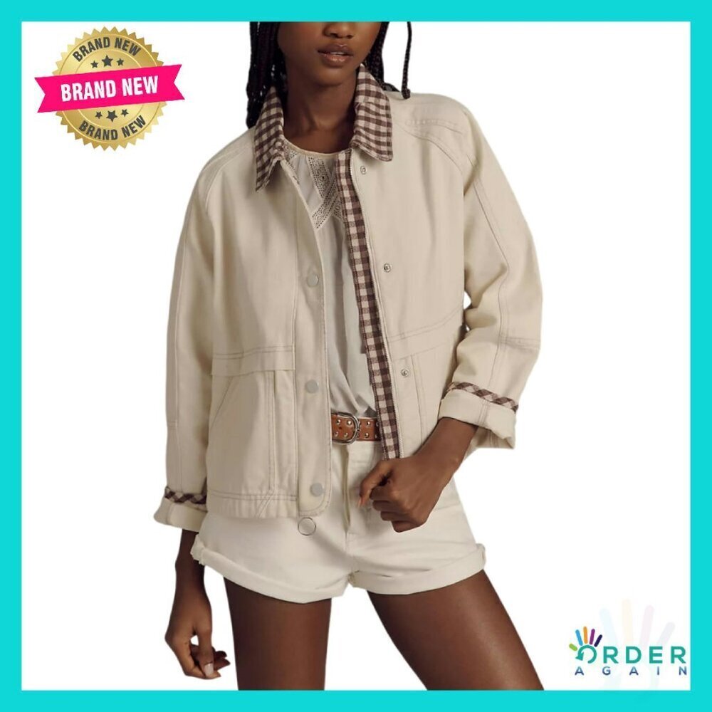 Cropped Bomber Jacket Plaid Gingham Casual Oversized Y2K Chic Fall Outerwear